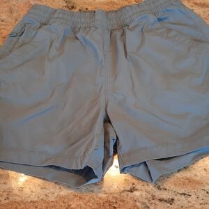Womens Athletic Elastic-Waist Shorts - Light Blue
